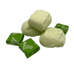 Green Xtreme Chewits Apple candies, unwrapped and wrapped.